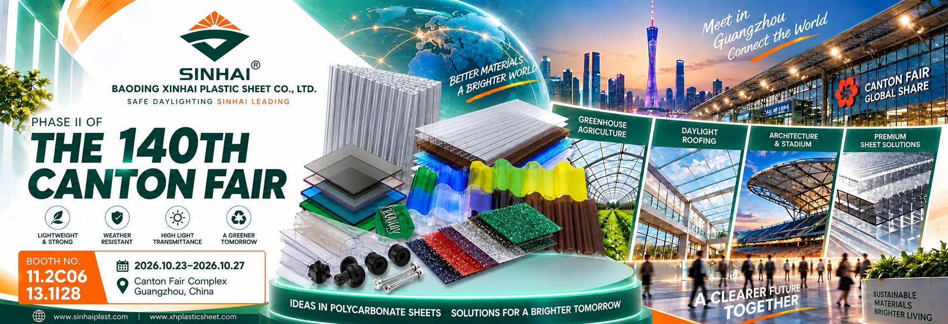 SINHAI Brings Full Polycarbonate Sheet Range to Canton Fair Phase 2 with Two Booths