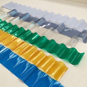 SINHAI Trapezoid corrugated polycarbonate សម្ភារៈដំបូលសន្លឹកគម្រប