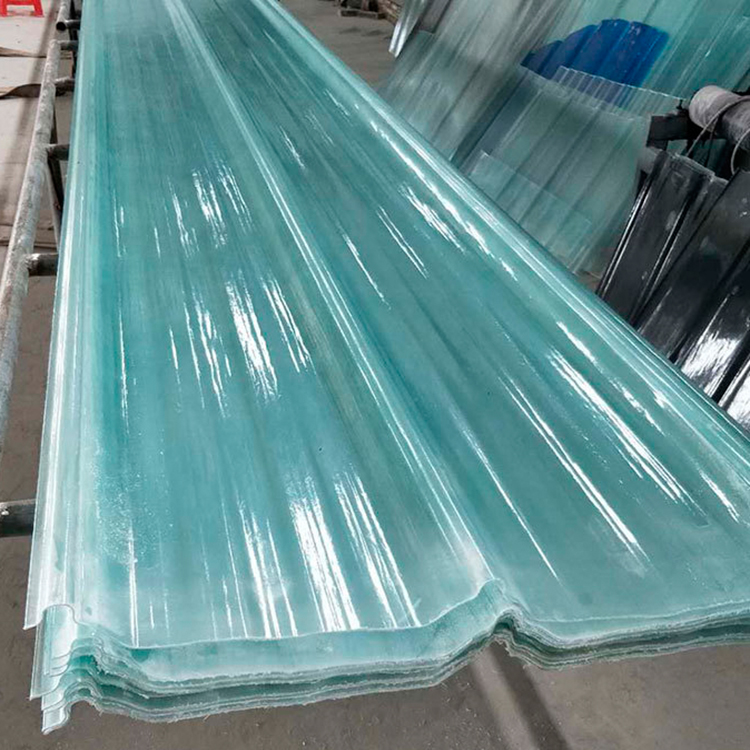 Tembus Fiberglass Reinforced panel Genteng Transparan FRP lembaran bergelombang