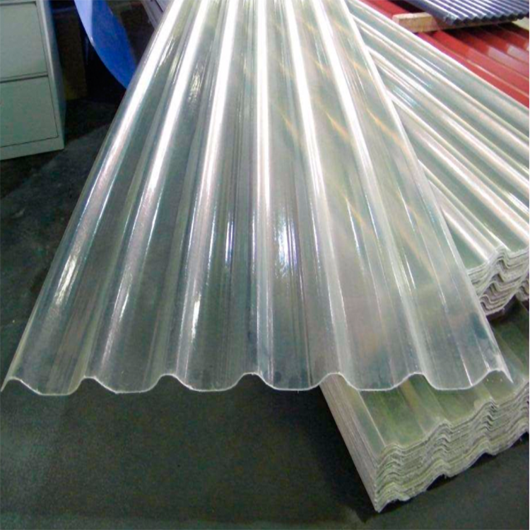 Tembus Fiberglass Reinforced panel Genteng Transparan FRP lembaran bergelombang