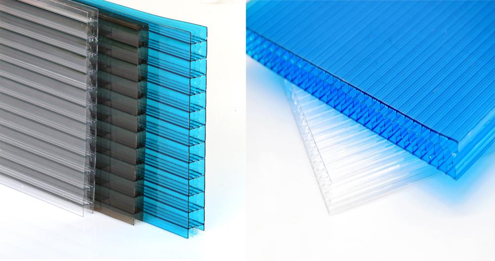 Sự khác biệt giữa tấm polycarbonate tổ ong polycarbonate và tấm polycarbonate bốn lớp