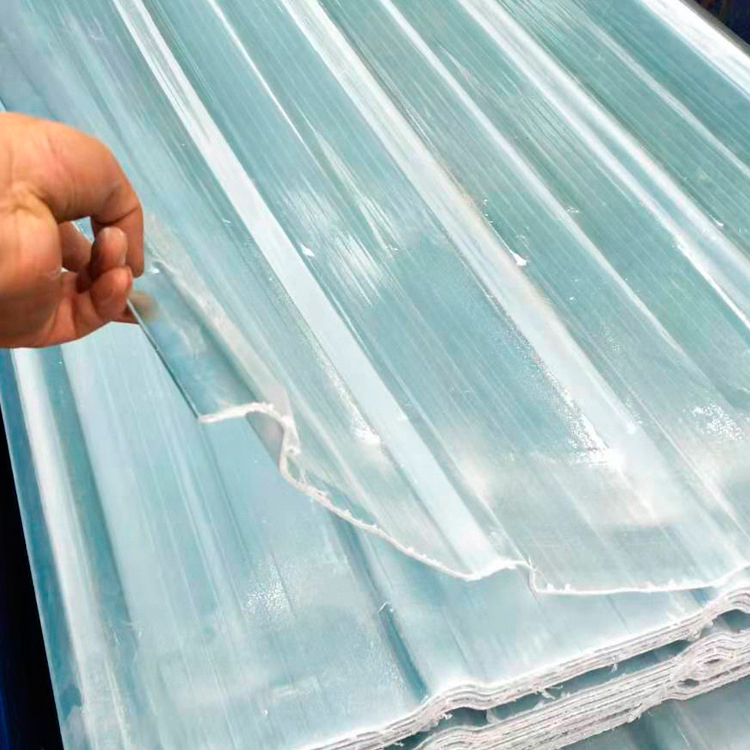 Tembus Fiberglass Reinforced panel Genteng Transparan FRP lembaran bergelombang